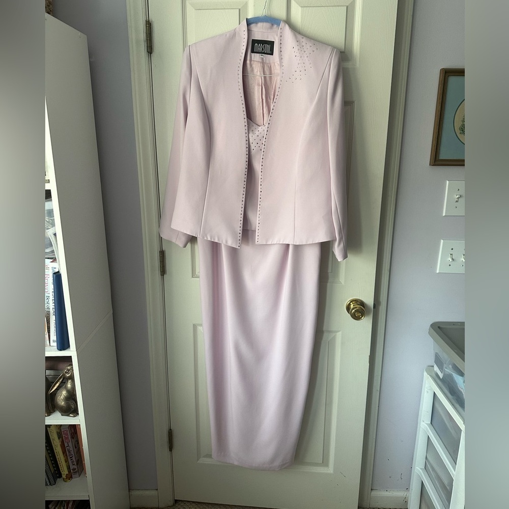 MARSONI 2 Piece Lilac Cocktail/
Mother Of The Bride Dress With Jacket